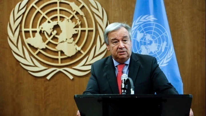 António Guterres speaking at the United Nations