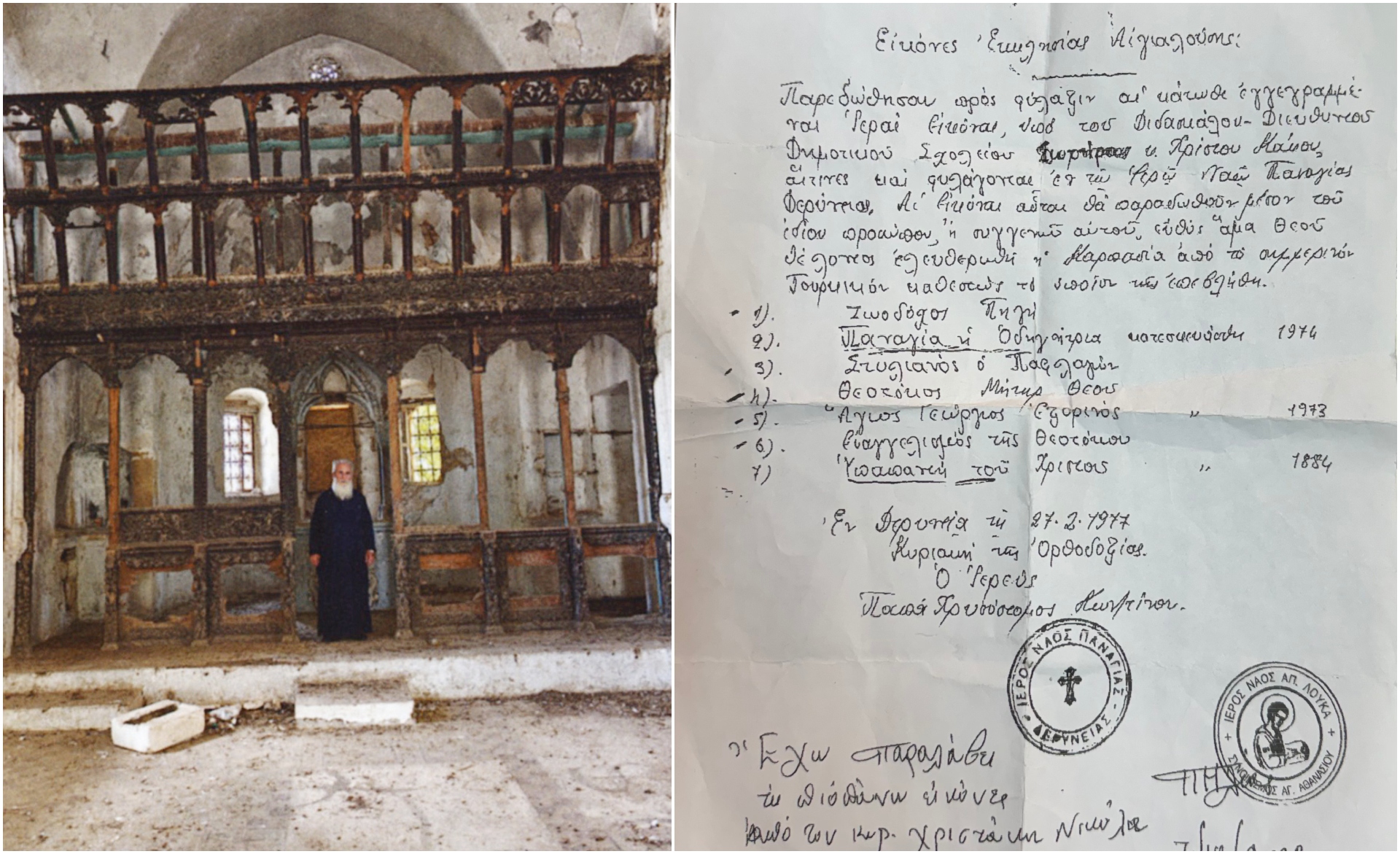 1974: Φυγάδευαν με κίνδυνο τα θρησκευτικά κειμήλια από την κατεχόμενη Γιαλούσα – Τι αποκαλύπτει το κόκκινο τετράδιο του Παπαηλία
