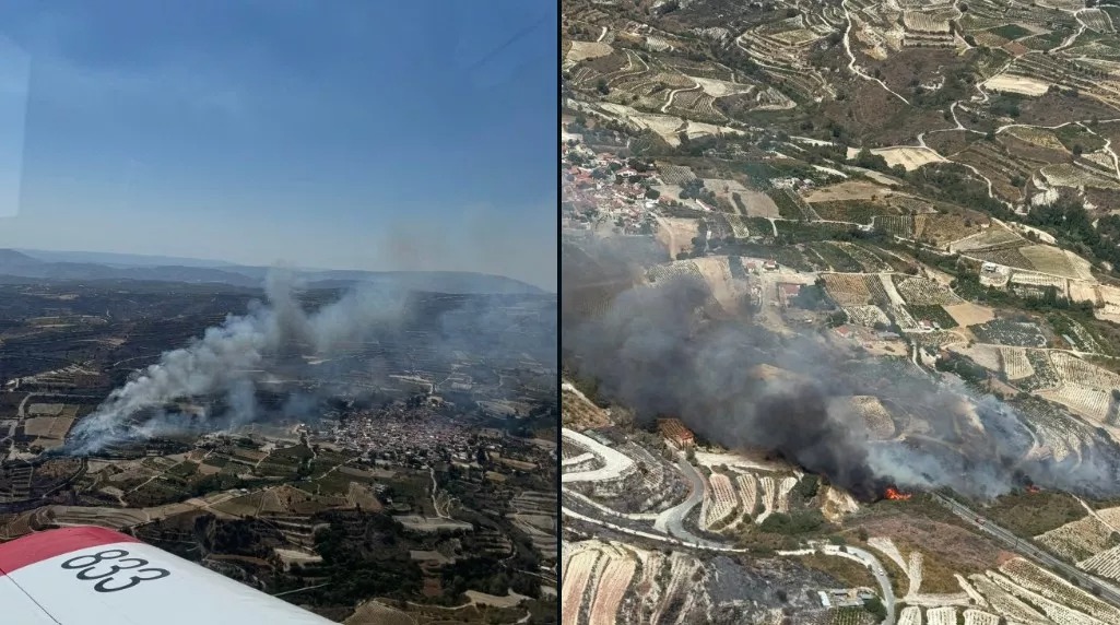 Από μικρή ποσότητα σκουπιδιών η πυρκαγιά στο Όμοδος – Επηρεάστηκαν οι αυλές τριών κατοικιών
