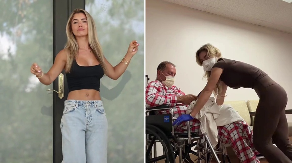 Une influenceuse a dansé à côté de son père malade