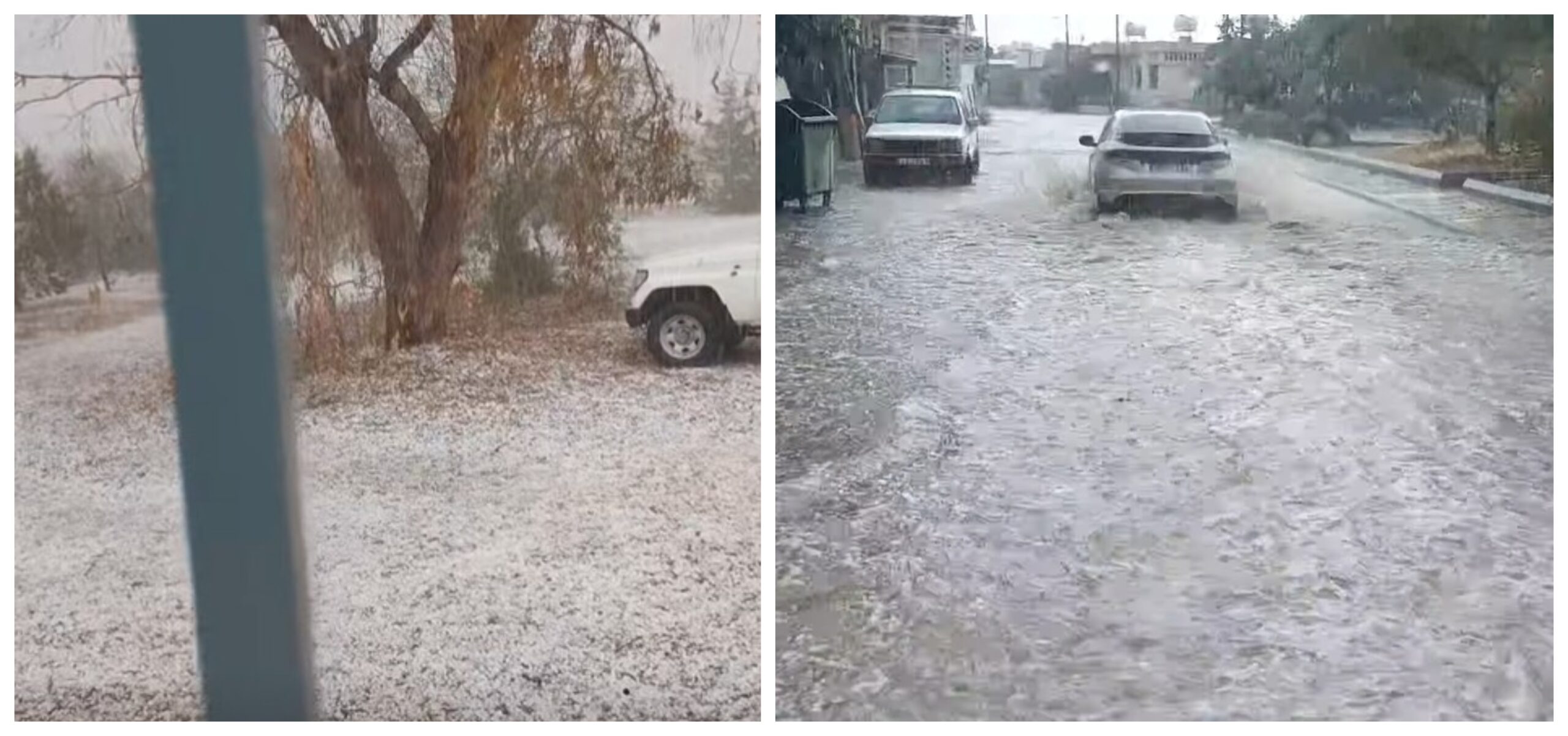 Έστρωσε χαλάζι στη Λάρνακα – Βούλιαξαν στα λασπόνερα δρόμοι στην Αμμόχωστο (εικόνες & βίντεο)