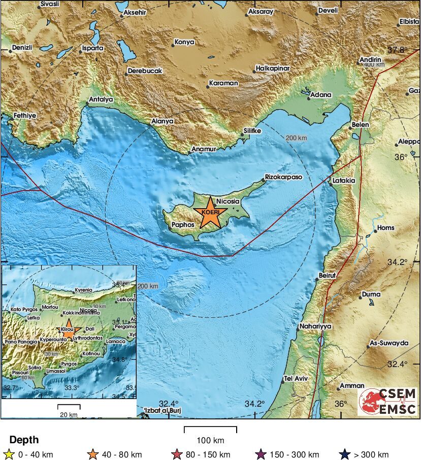 Νέα σεισμική δόνηση στην Κύπρο – Οι πρώτες πληροφορίες