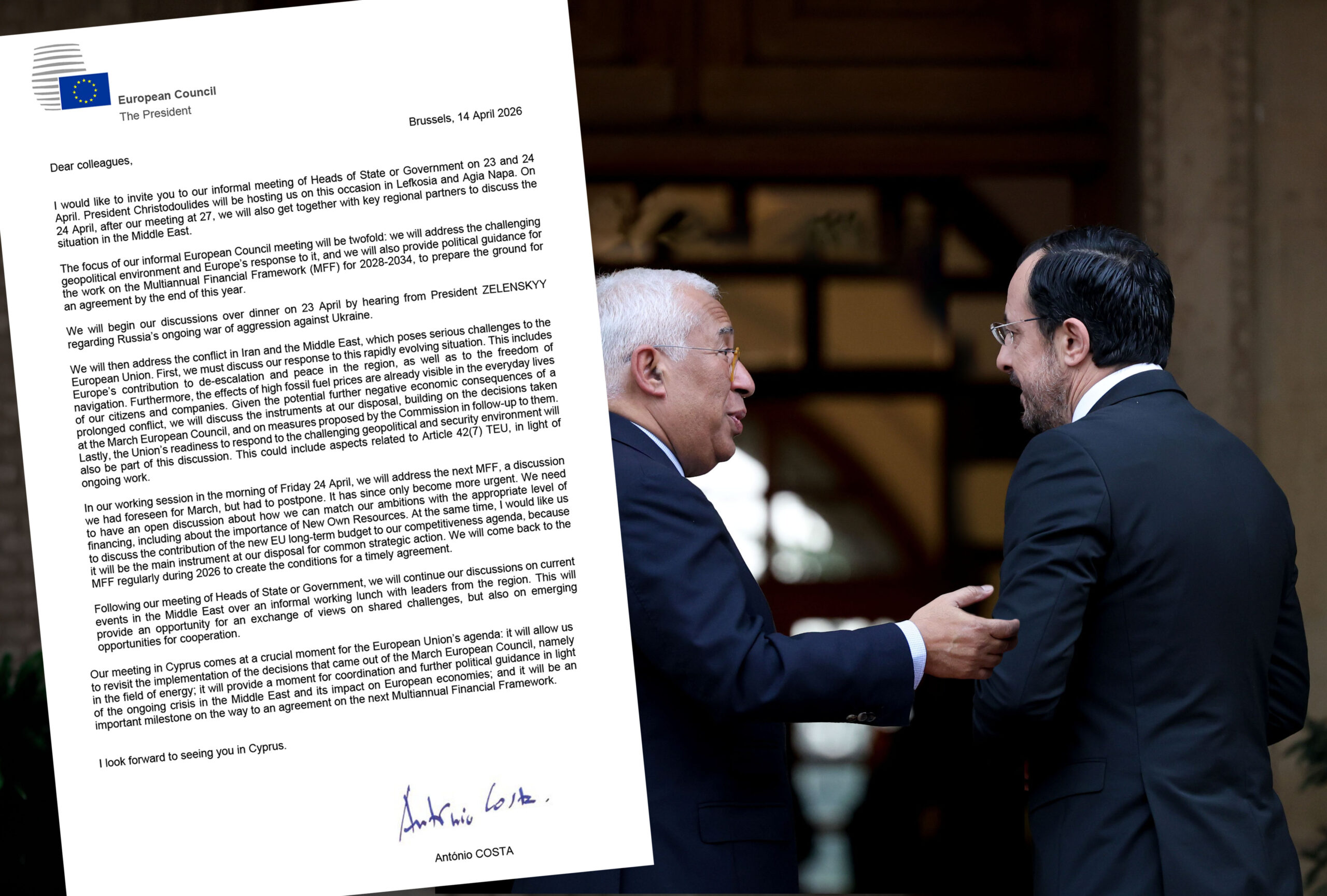 Τι φέρνει ο Κόστα στη Λευκωσία – Όλη η ατζέντα των 27