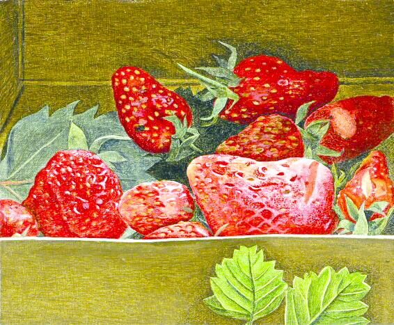 Βιβλία και φράουλες με σαντιγί