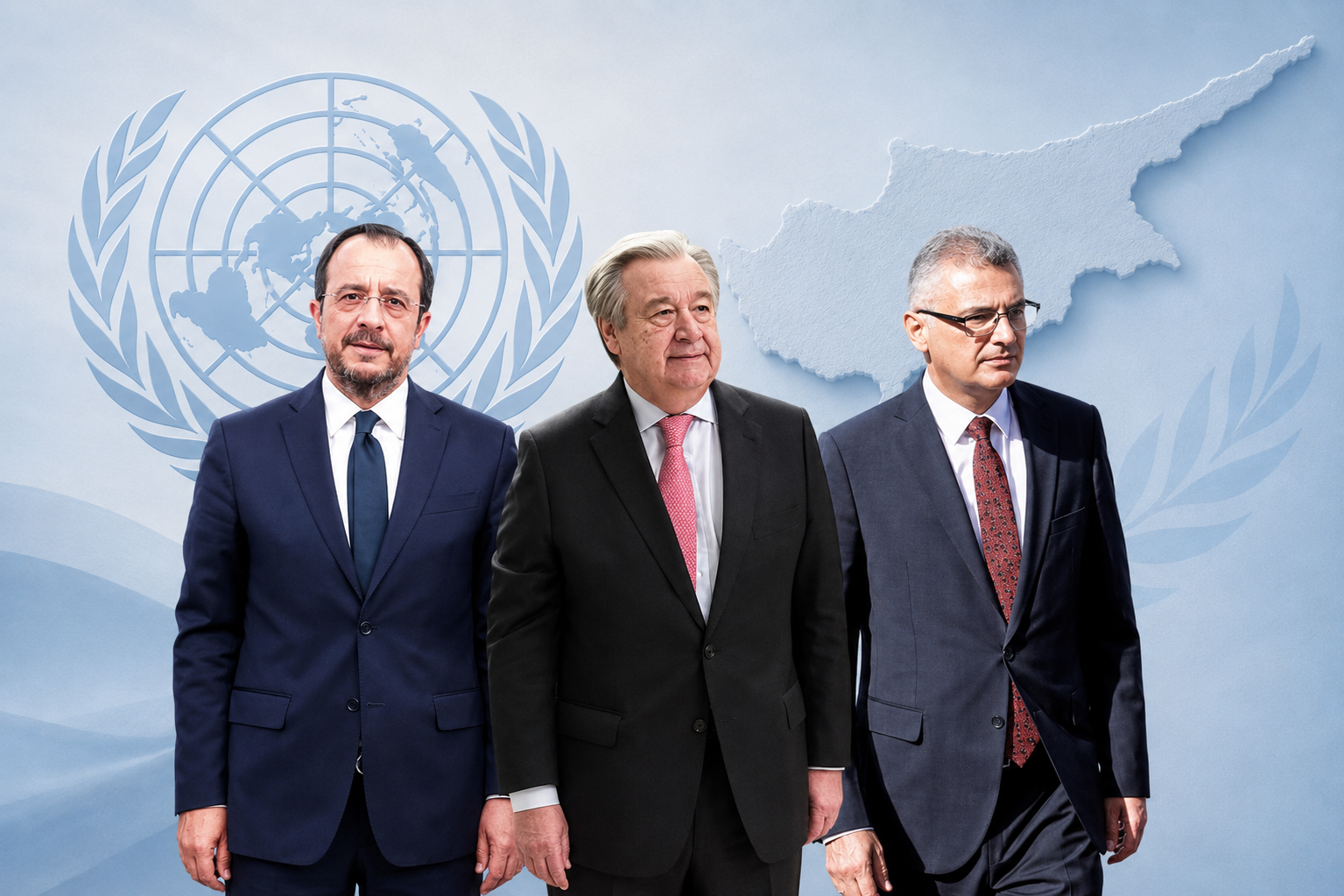 Christodoulides and Erhurman with Guterres